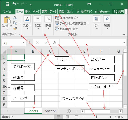 エクセルの画面